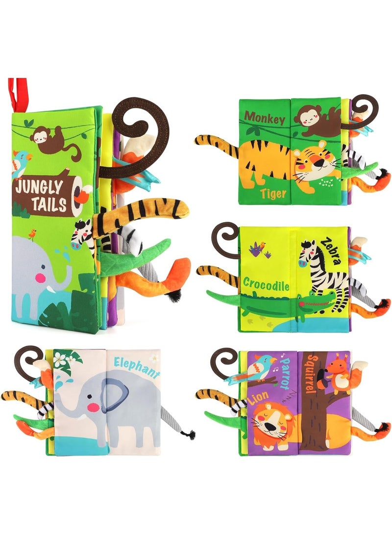 beiens Baby Books Toys, Touch and Feel Crinkle Cloth Book for Infant Baby 0-3-6-12-18 Months, Early Development Interactive Stroller Soft Toys, Newborn Gifts for Boys Girls